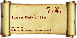 Tisza Mahália névjegykártya